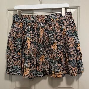 American Eagle Outfitters Floral Skater Skirt - Black, Pink, Orange